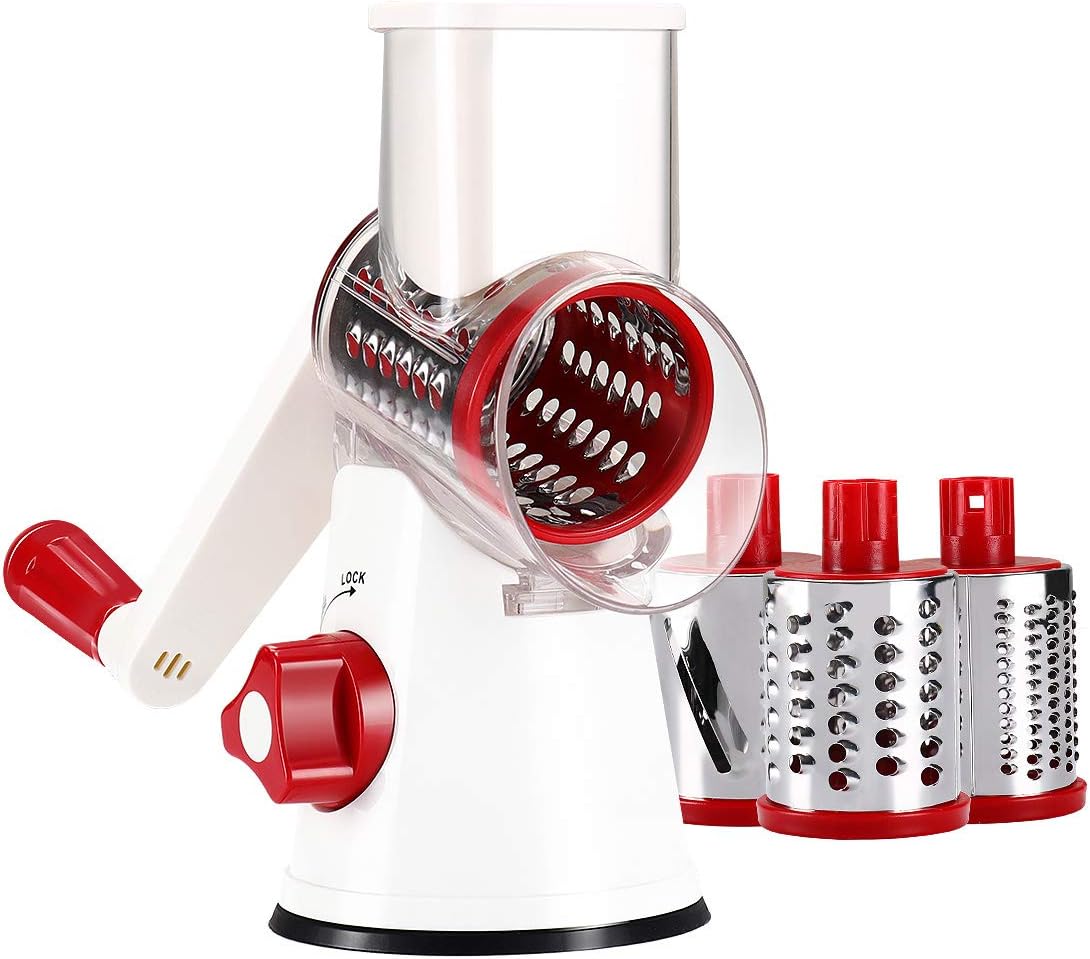 Purilite Select Rotary Cheese Grater with 3 Stainless Steel Blades