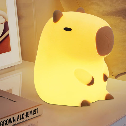 YuanDian Capybara Night Light - Adorable Gift for Women, Teen. Decorate Bedroom with Cute Silicone Capybara Nightlights Christmas for Girls and Boys