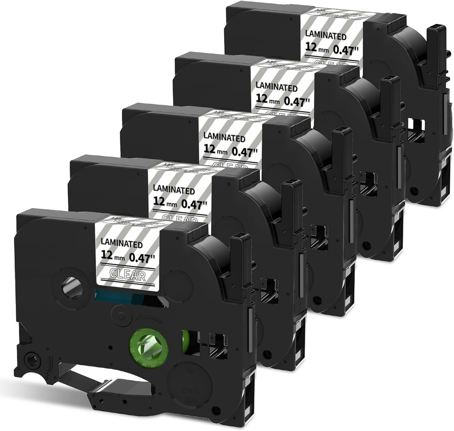 5 Pack Replacement for TZe-231 P Touch Label Tape Compatible with Brother P-Touch (TZ231 TZe231) Standard Laminated 12mm, Black on White, for Label Maker Tape PTH110 PT-D210 D220 D200 H100
