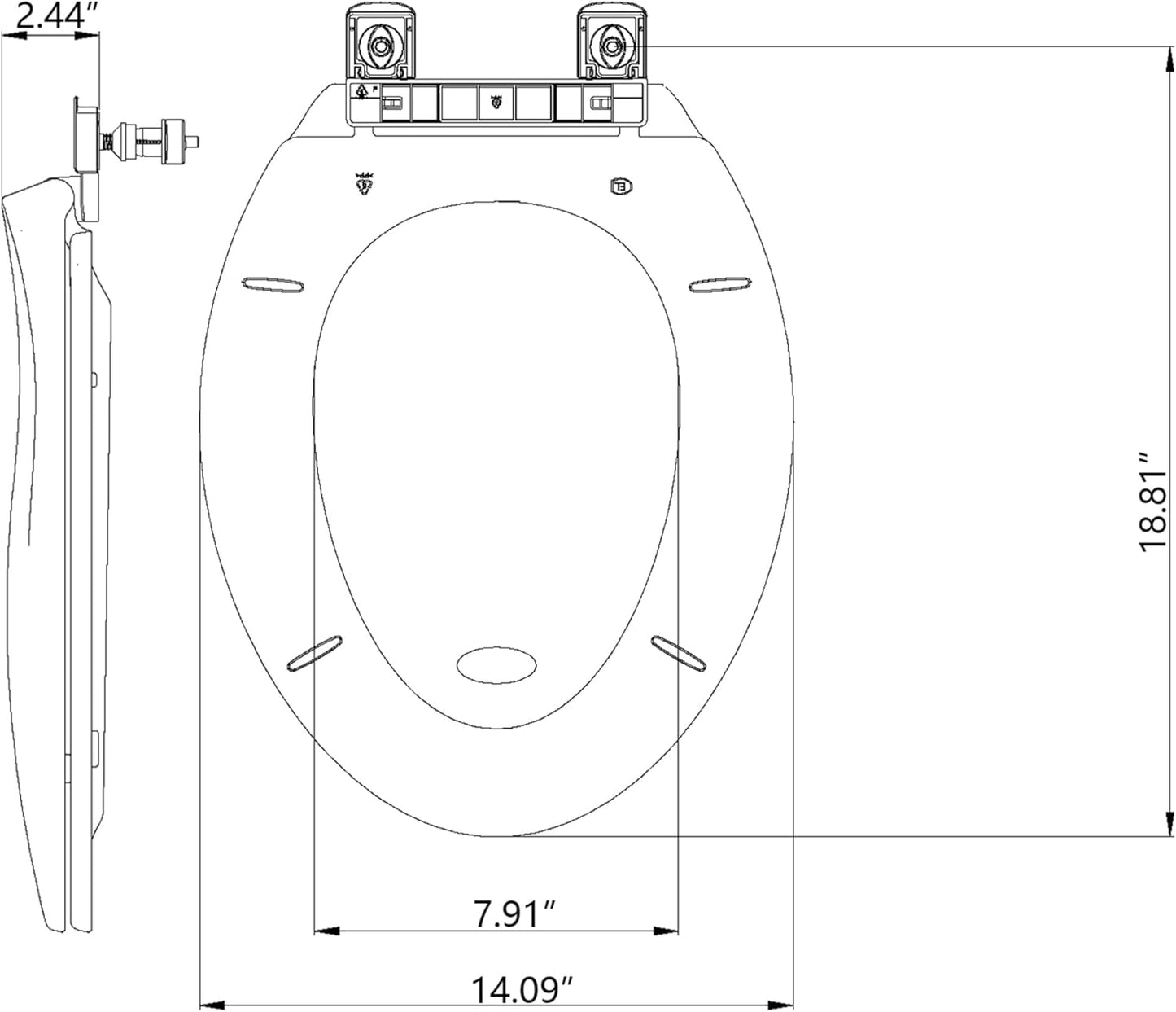White Elongated Toilet Seat, Slow Close Toilet Cover Seat for Easy Clean and Stain-Resistant, Plastic Toilet Seat with Cover, Quick-Release Hinges and Quick-Attach Hardware