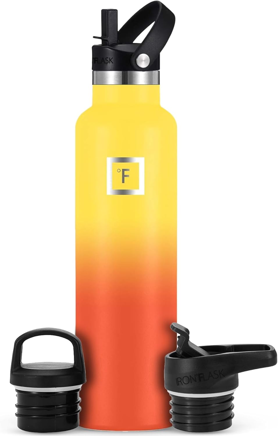 Camping & Hiking Hydration Canteens - 24oz 3 Lids (Narrow Straw/Spout Lid) Leak Proof Vacuum Insulated Stainless Steel - Hot & Cold Double Walled Sports Water Bottle