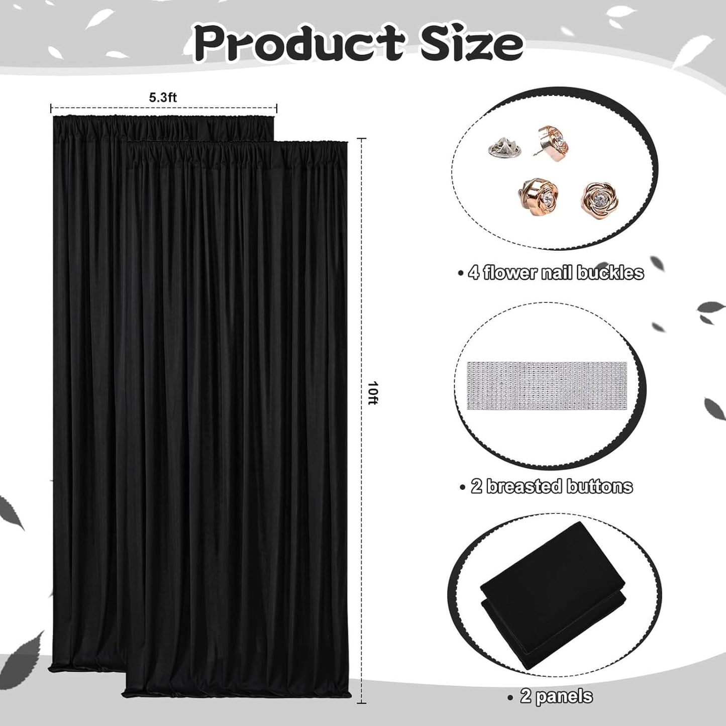 10.6x10Ft White Backdrop Curtain Parties Photo Curtains Backdrop Drapes Fabric for Wedding Birthday Baby Shower Decorations