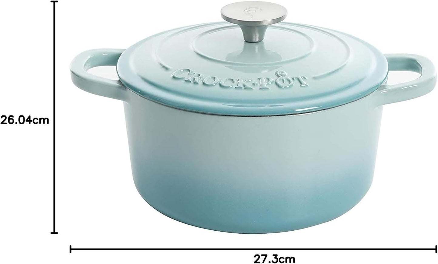 Crock-Pot Artisan Round Enameled Cast Iron Dutch Oven, 5-Quart, Aqua