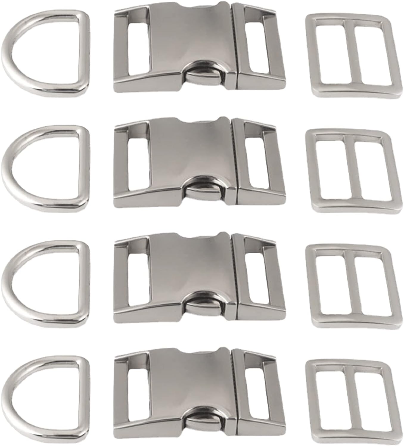 aoozleny 4 sets Buckles Hook Clip, D Dee Ring Side Release Adjustor Triglides Pet Dog Collar Buckles