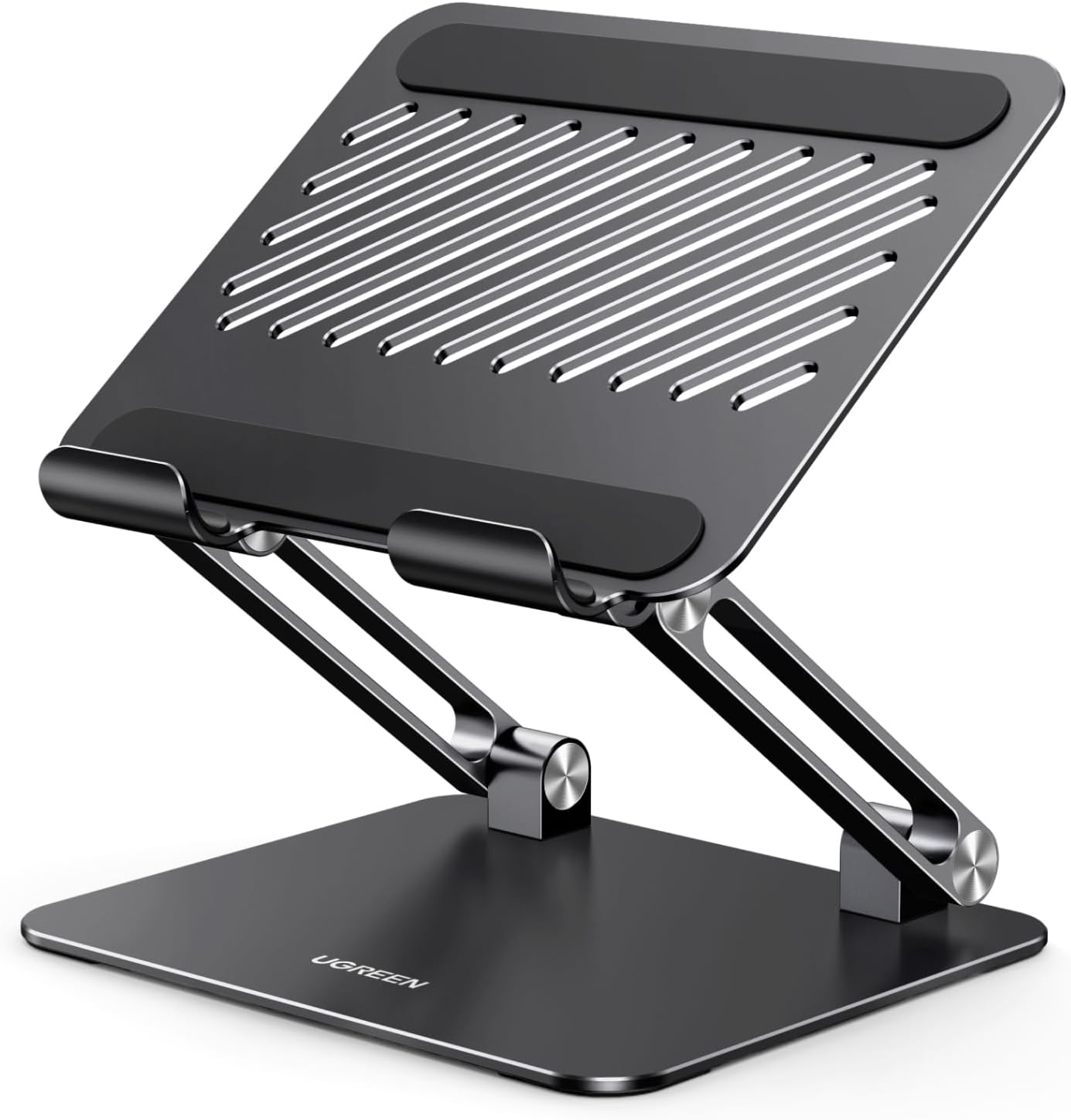 UGREEN Tablet Stand Holder for Desk, Aluminum Desktop Tablet Holder Dock Adjustable Foldable Riser Compatible with iPad Pro 12.9, 9.7, 10.5, iPad Air, iPad mini, Surface Pro, Galaxy Tab, Silver