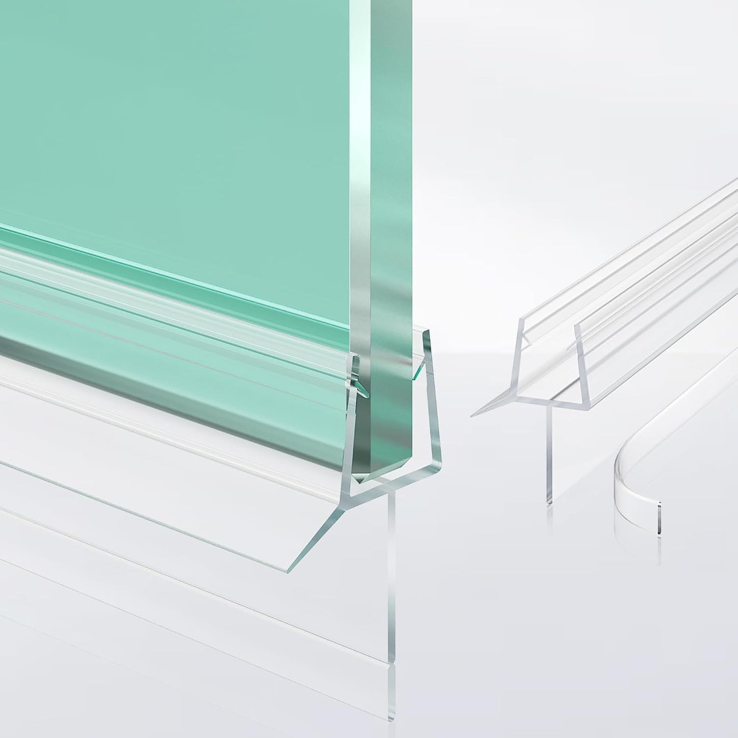 AquivaCoast 2-Pack Shower Door Bottom Seal (1/4" X 36") Clear Glass Shower Door Seal Strip - Stop Shower Leaks