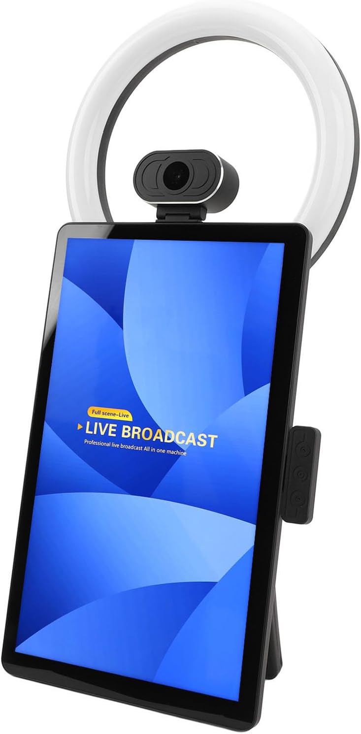Generic Live Broadcasting Machine, Background Blur Live Broadcast Interactive Touch Screen 16GB 256GB Built in Sound Card for Android 11.0 (US Plug)