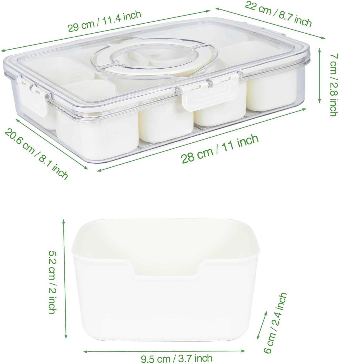 Purilite Select Clear Compartmentalized Snack Box