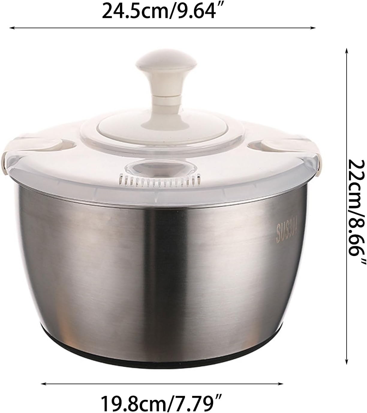 Zeizafa Fruit Dryer Dish Drying Rack Stainless Steel Salad Spinner Large Capacity 5L Fruit Vegetable Dehydrator for Kitchen Fruit Dryer Drying Rack Salad Spinner