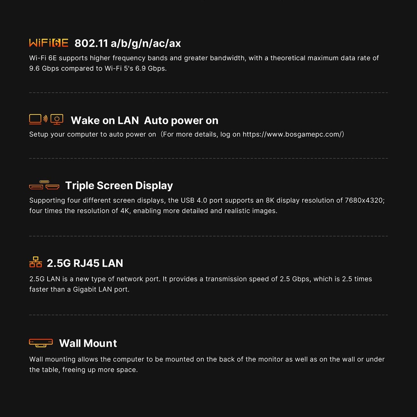 BOSGAME P4 Gaming Mini PC Ryzen 7 5700U 32GB RAM 1TB NVMe M.2 2280 SSD, 11-Pro OS Mini Computers, Micro PC 4K 60Hz Triple Display, HDMI+DP+Type-C, WiFi 6E, BT5.2, PD3.0, Dual 2.5GbE LAN