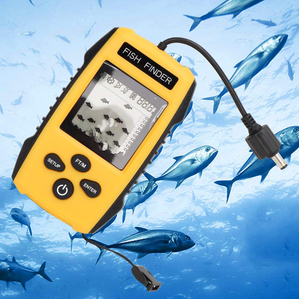 Agatige Portable LCD Display Fish Finder, Ice Kayak Boat Fishing Depth Finder, Sonar Sensor Transducer TL88