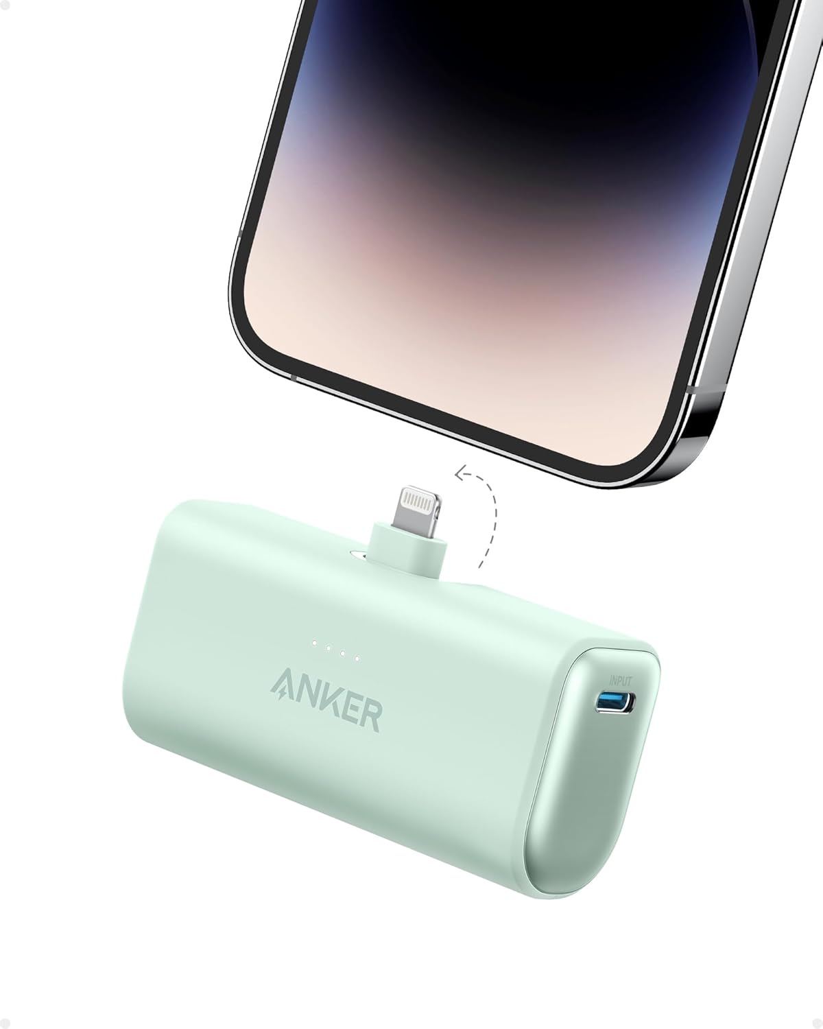 Anker Portable Charger with Built-in Lightning Connector, 5,000mAh MFi Certified 12W Portable Charger, Compatible with iPhone 14/14 Pro / 14 Plus / 14 Pro Max, iPhone 13 and 12 Series