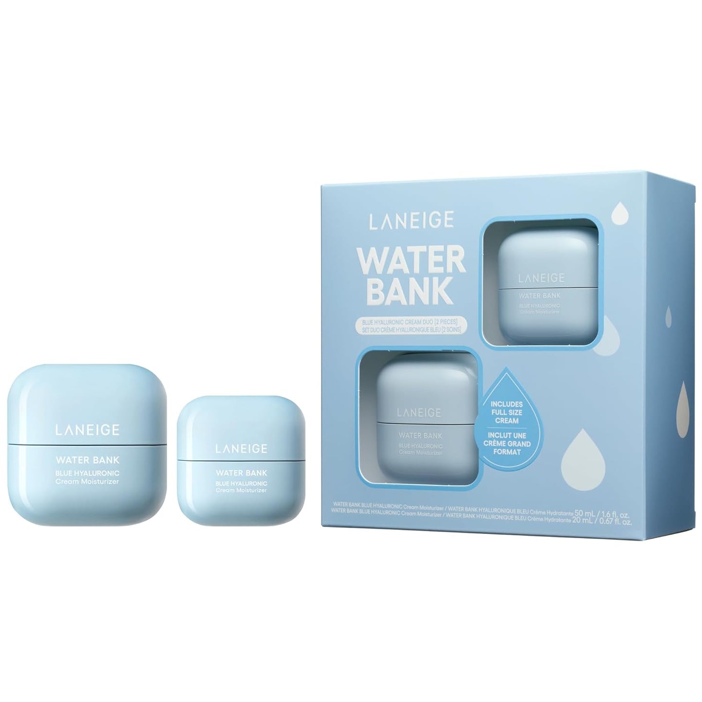LANEIGE Water Bank Blue Hyaluronic Cream Moisturizer: Hydrating Korean Face Cream with Squalane & Ceramide for Skin Barrier Support, Dermatologist-Tested