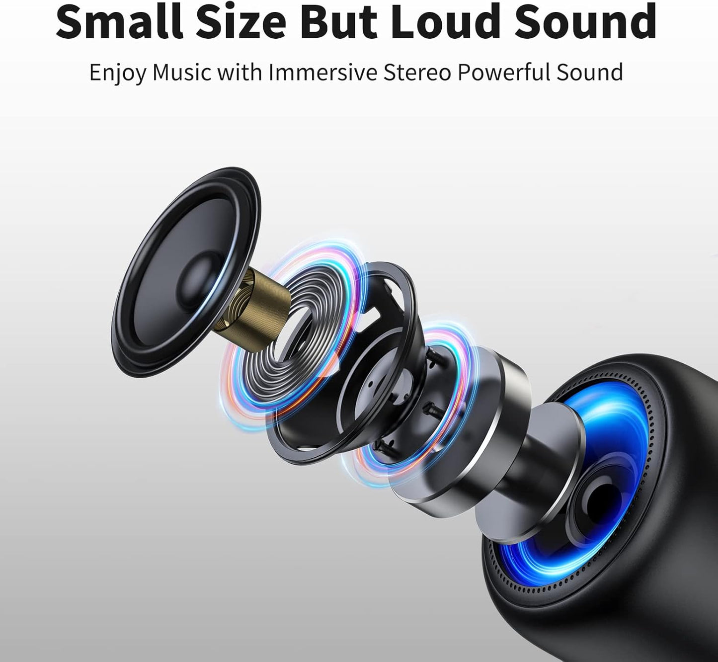 Bobtot Portable Bluetooth Speakers with Strap Easy to Carry, Wireless IPX5 Waterproof Mini Speaker with Loud Stereo Sound, 20 Hours Playtime, Rechargeable Battery, Built-in Microphone (Green)