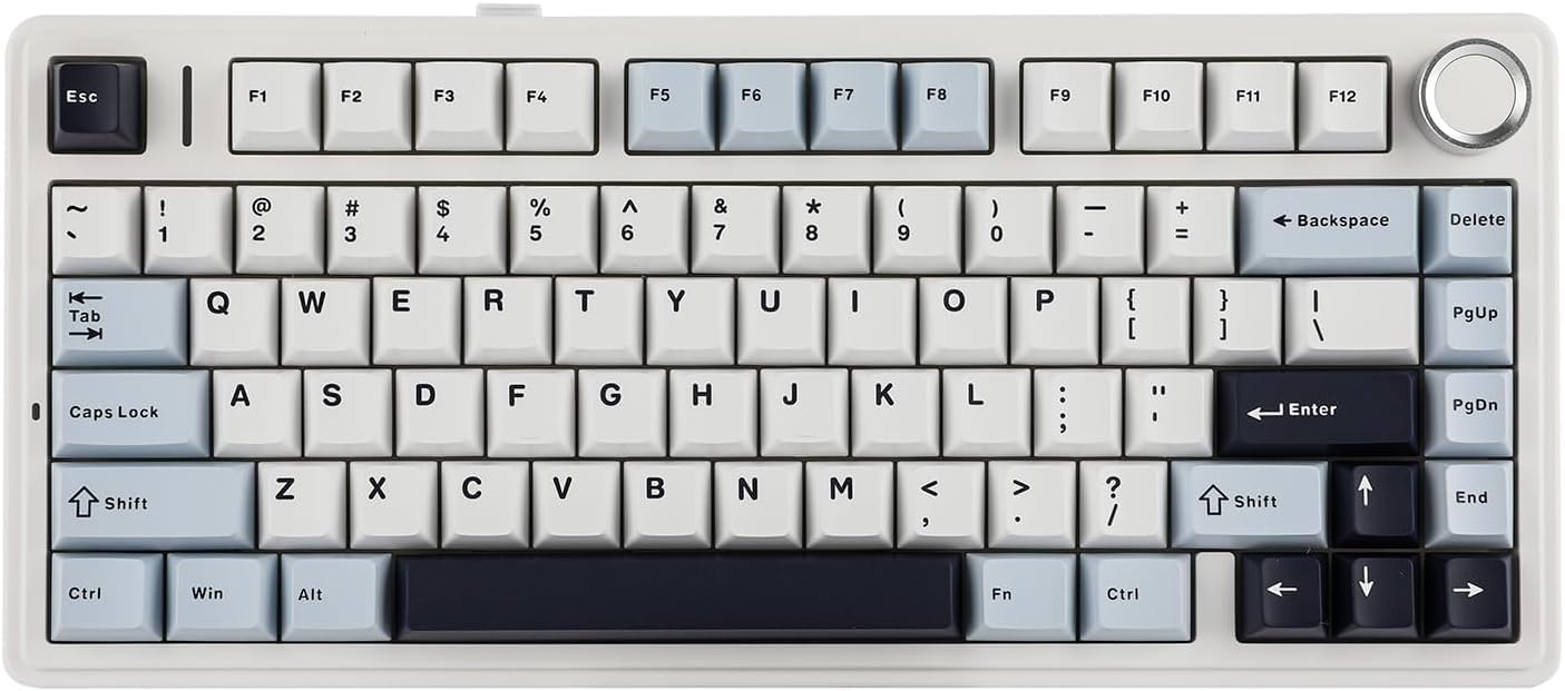 EPOMAKER x Aula F75 Gasket Mechanical Keyboard, 75% Wireless Hot Swappable Gaming Keyboard with Five-Layer Padding&Knob, Bluetooth/2.4GHz/USB-C, RGB (Black Gradient, LEOBOG Reaper Switch)