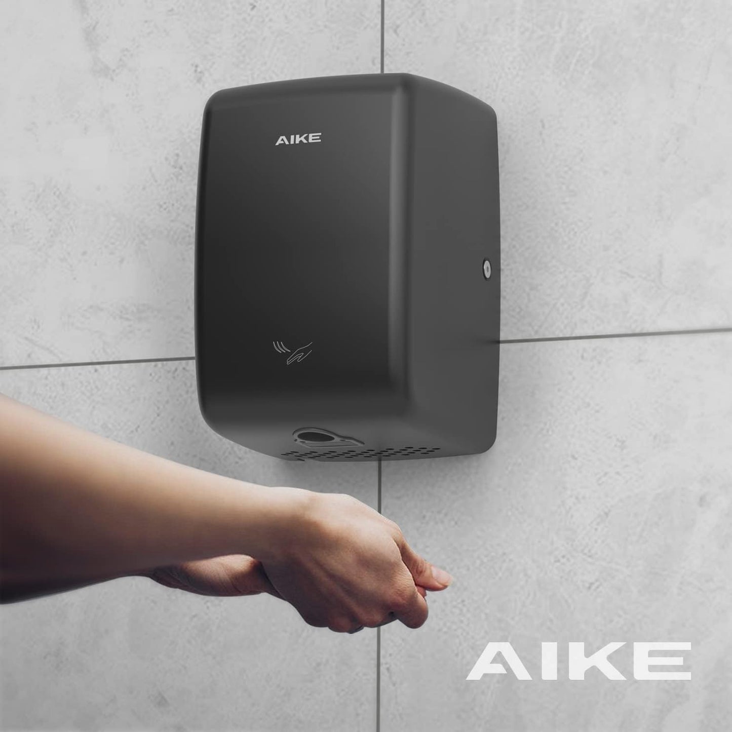 AIKE UL Approved Compact Jet Hand Dryer Hard-Wired Friendly, 1350W 120V Brushed Stainless Steel Model AK2803D