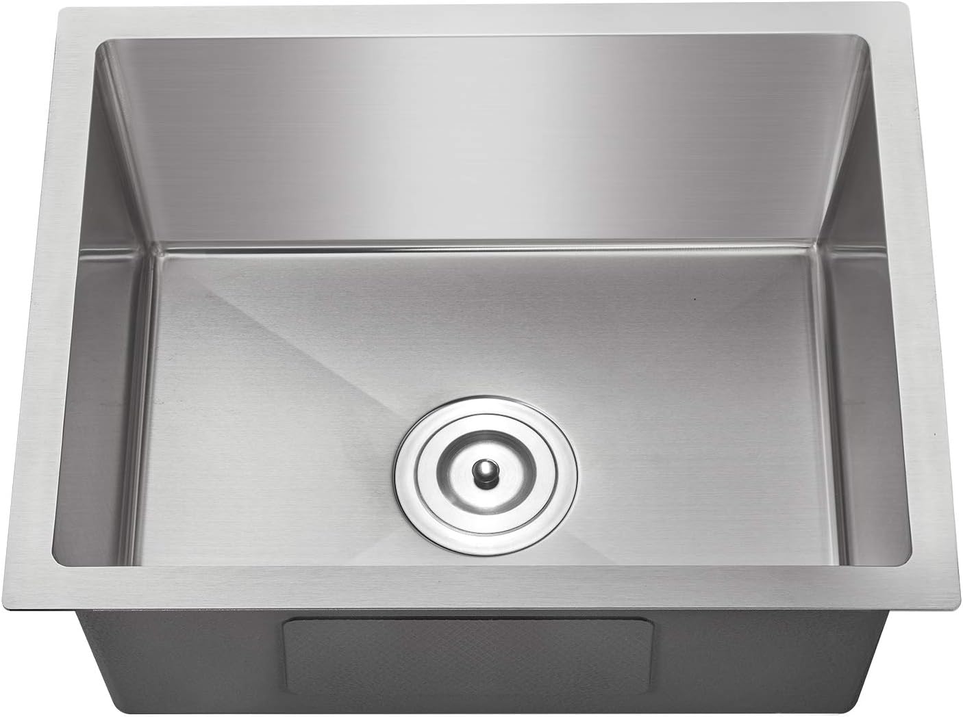 MENATT 20-inch Undermount Kitchen Sink, SUS304 Stainless Steel Handmade Single Bowl Kitchen Sink with Sink Strainer (Brushed), 20"x16"x9"