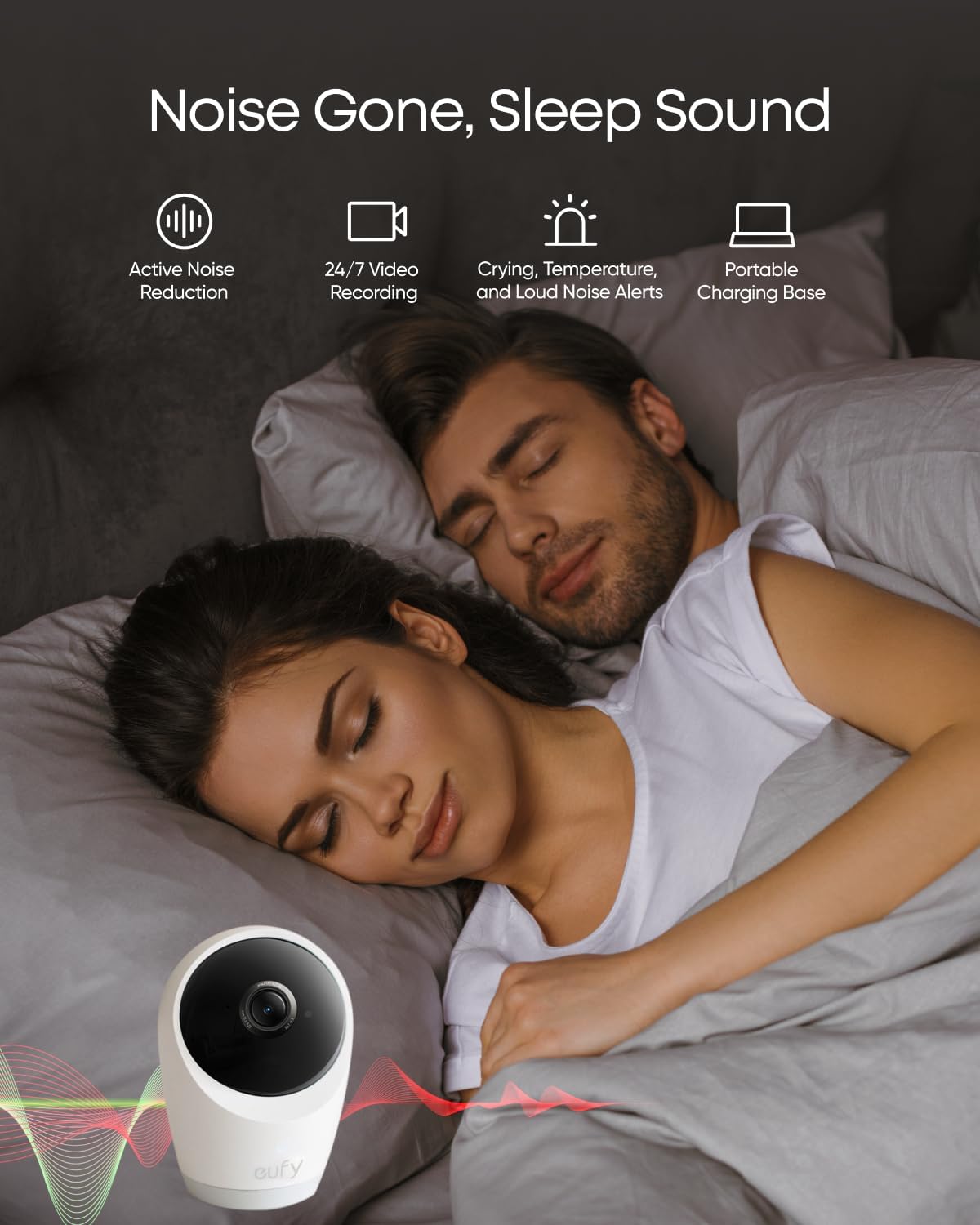 eufy Baby Monitor E21 with 4K Camera, Hybrid Wi-Fi and No Wi-Fi Connection, App and Monitor Control, Ultra-Clear Night View, Pan-Tilt, 8× Zoom, Portable Camera with Built-In Battery, ANR, Smart Alerts