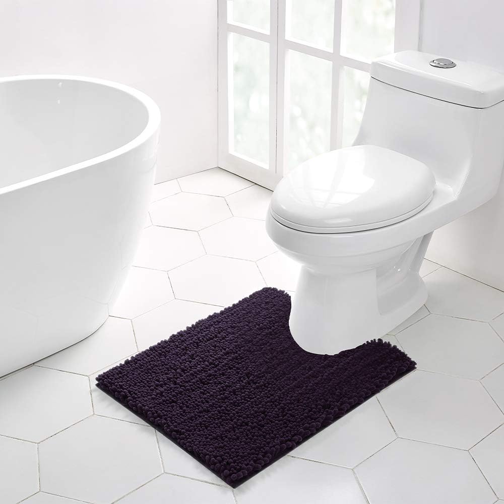 Walensee Bathroom Rug Non Slip Bath Mat (24x17 Inch Blush) Water Absorbent Super Soft Shaggy Chenille Machine Washable Dry Extra Thick Perfect Absorbant Best Small Plush Carpet for Shower Floor