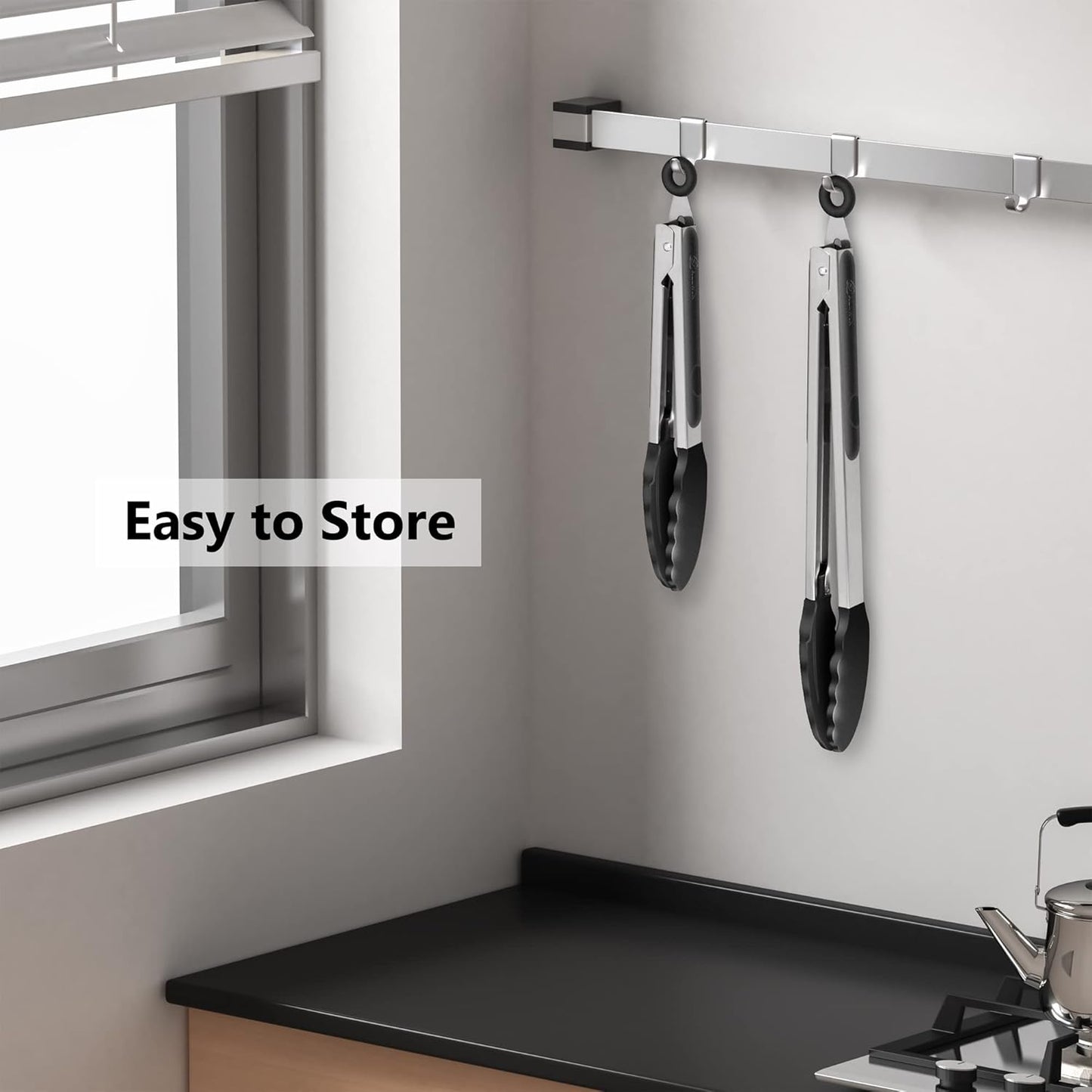 Purilite Select Silicone & Stainless Steel Kitchen Tongs