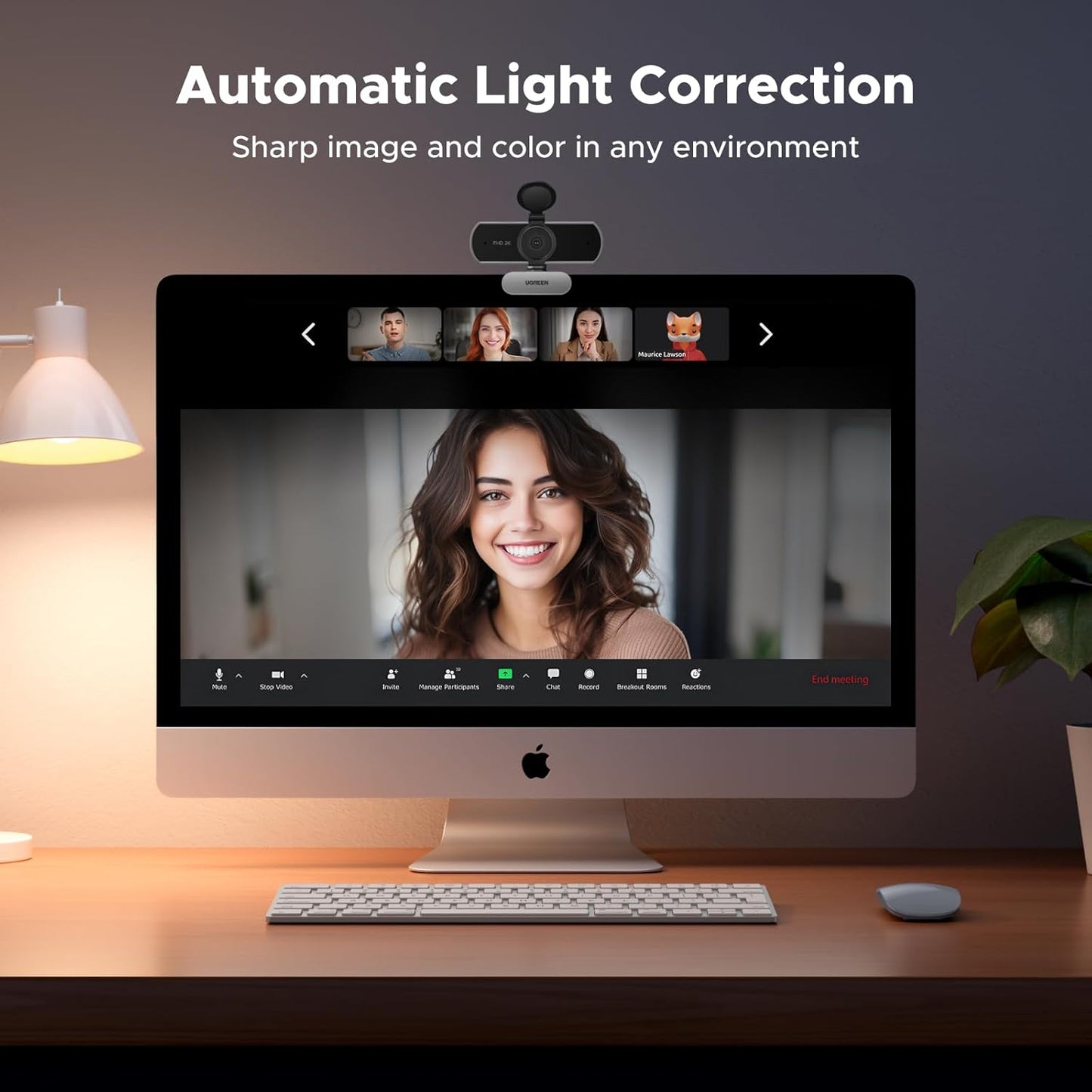 UGREEN 2K Webcam, Webcam for PC Ultra HD 1440P Computer Camera with Microphone, PC Camera with Privacy Cover, USB-A Web Camera for Streaming, Conferencing, Video Calling, Zoom, Skype, Teams, Facetime