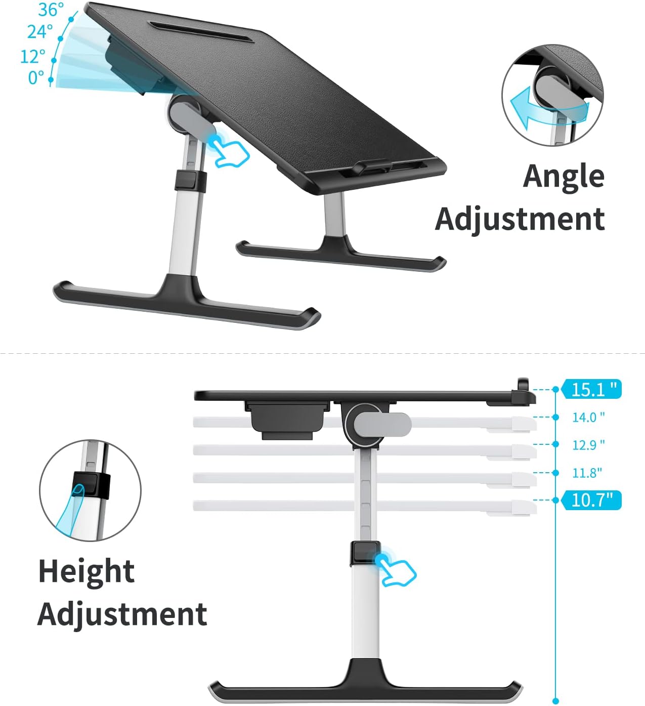 Purilite Select Adjustable Laptop Bed Tray Desk