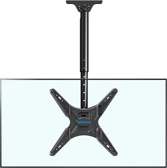 MOUNTUP Ceiling TV Mount for Most 24''-65'' TVs, Hanging TV Ceiling Mount for 32 43 50 55 60 65 inch TVs, Full Motion Height Adjustable TV Mount Bracket, Holds up to 99lbs, Max VESA 400x400mm, MU0039