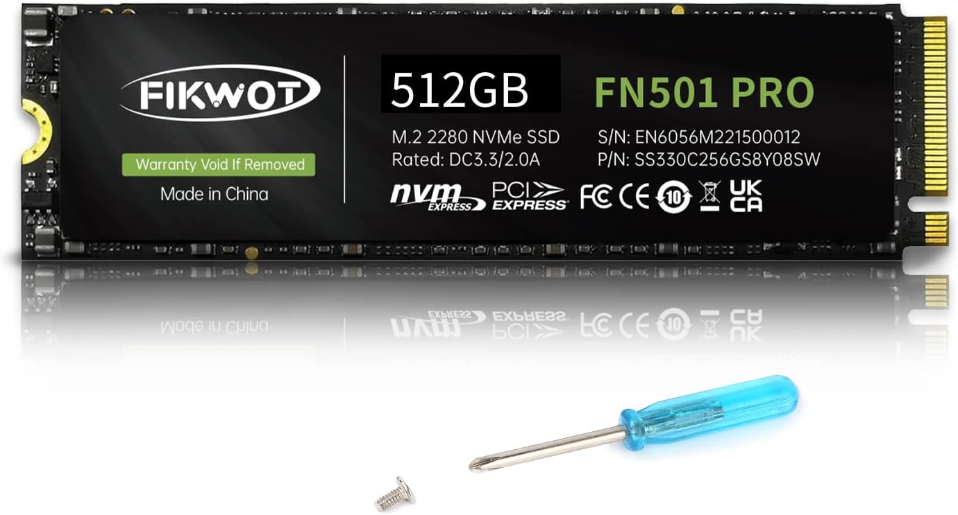 Fikwot FN950 2TB SSD M.2 2280 PCIe Gen4 x4 NVMe 1.4 Internal Solid State Drive - Speeds up to 4800MB/s, Dynamic SLC Cache,Compatible with Laptop,Desktop and Ps5
