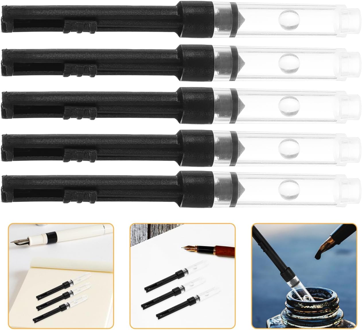 SEWACC 10pcs Ink Converter Replacement for Fountain Pens Ink Absorb Tool Piston Fill Accessories Sturdy and
