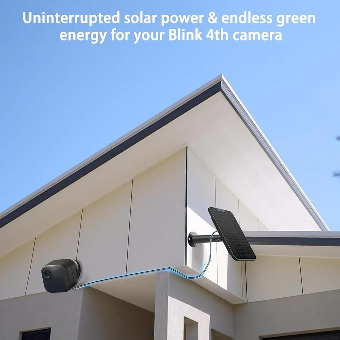 Solar Panel for Blink Camera Outdoor, Outdoor Security Camera Solar Panel Compatible with Blink Outdoor 4(4th Gen) with 13,1ft Calbe, Adjustable Mount (Camera Not Included)