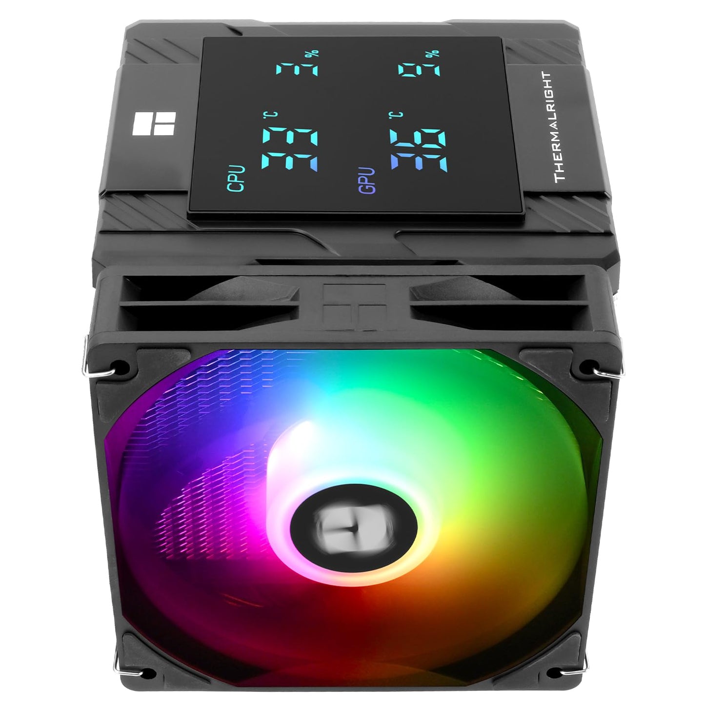 Thermalright Peerless Assassin 120 Digital ARGB Black CPU Air Cooler, Digital Screen Top Cover,6 Heatpipes Computer CPU Cooler, for AM4/AM5,Intel LGA1700/1851/1150/1151/1200,PC Cooler-Black ARGB