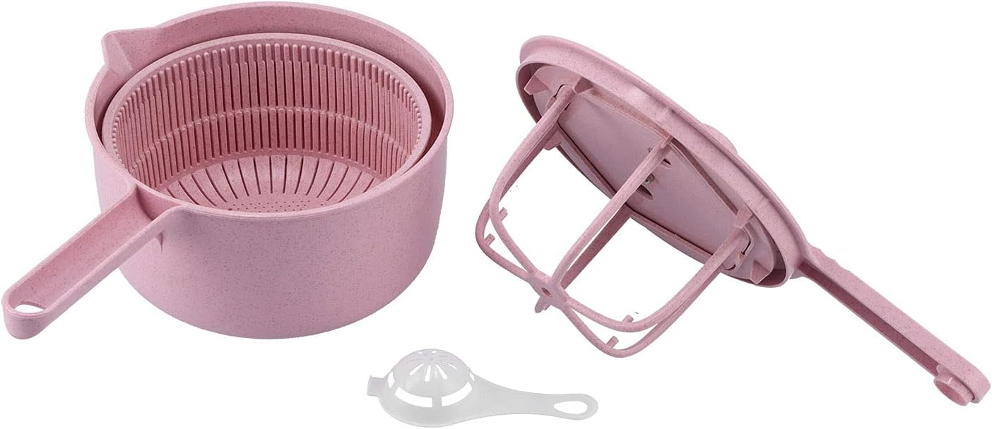 Salad Spinner,Lettuce Spinner Vegetable Washer Dryer Drainer Strainer with Bowl Colander,Vegetable Drainer Manual Salad Dehydrator Vegetable Washing Basket(Blue)