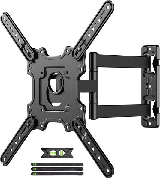 USX MOUNT Full Motion TV Wall Mount for 26-60 Inch TVs up to 77Lbs, Wall Mount TV Bracket, Single Stud Articulating TV Mount, Smooth Swivel Extension, Max VESA 400x400 mm, XMM915