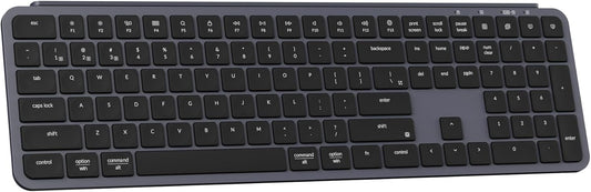 Keychron B6 Pro Quiet Key Full Size Ultra-Slim Wireless Keyboard, ZMK Programmable Bluetooth 5.1/2.4 GHz/Wired with Ultra-Long Battery Life Low Profile for Mac Win Linux System - Space Gray