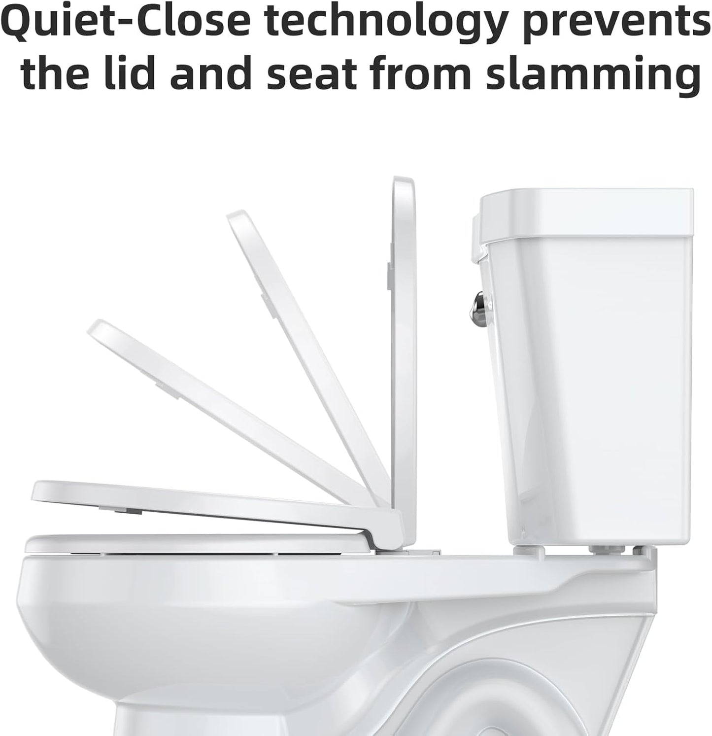 Homfan Elongated Soft-Close Toilet Seat with Built-in Toddler Potty Training Seat – Easy Installation, Durable & Quiet Close, Fits Adult & Child, Includes Quick-Detach Hinges