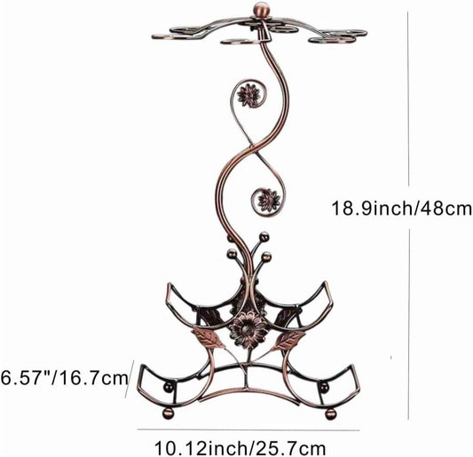 Cicodona Wine Rack and Wine Glass Holder-Hold 4 Wine Bottles and 6 Glasses-Perfect for Home Kitchen Decor & Kitchen Storage Rack - PuriLite