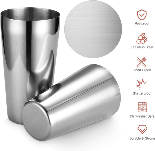 Boston Cocktail Shaker Set, 18 oz&25oz Stainless Steel Martini Shakers for Bartending, Drink Shaker for Bartender Home - PuriLite