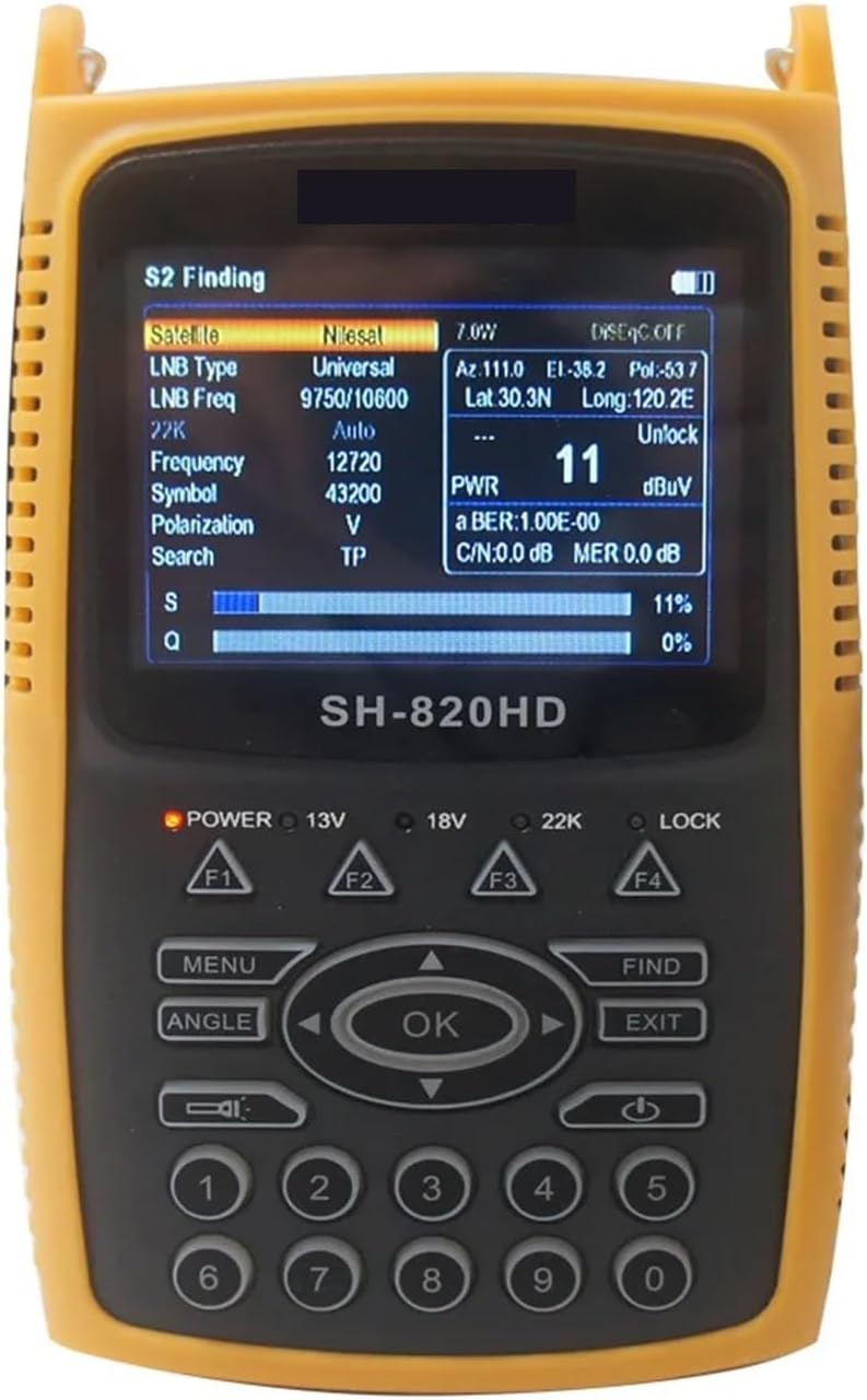 SH-820HD 3.5inch Combo Satfinder Satellite Finder Meter H.265 HEVC DVB-S/S2/T/T2/C/CCTV HD Digital Signal Finder Meter(S2)