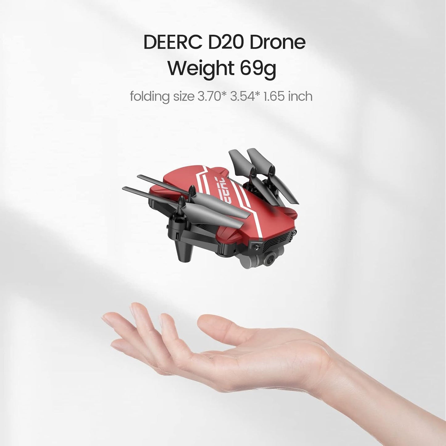 DEERC D20 Mini Drone Foldable for Kids with 720P HD FPV Camera Remote Control Toys Gifts for Boys Girls with Tap Fly,Auto Hover,Voice/Gesture Control,Speed Adjustment,2 Batteries,3D Flip