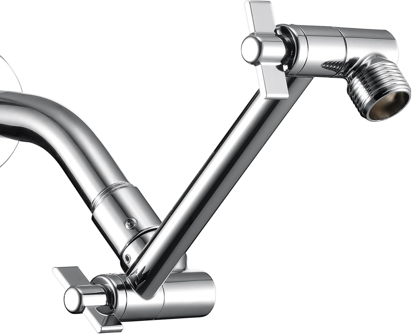 Shower Head Extension Arm, 6 Inch Adjustable Shower Arm Extender for Handheld/Fixed/Rain Shower Head, All Metal Showerhead Arm with G1/2 Universal Connector, Easy Installation, Brushed Nickel