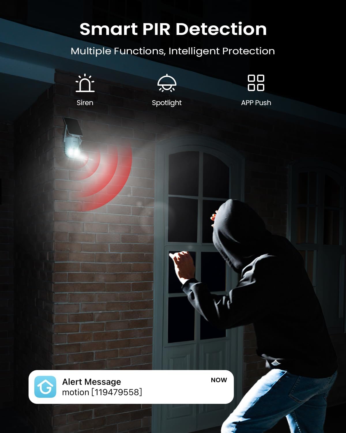 ieGeek 2K Security Cameras Wireless Outdoor, with Adjustable&Removable Solar Panel, 360°PTZ, Color Night Vision, 2.4G WiFi Camera Surveillance Exterieur, Smart Motion Sensor, Light&Siren,Work w/Alexa