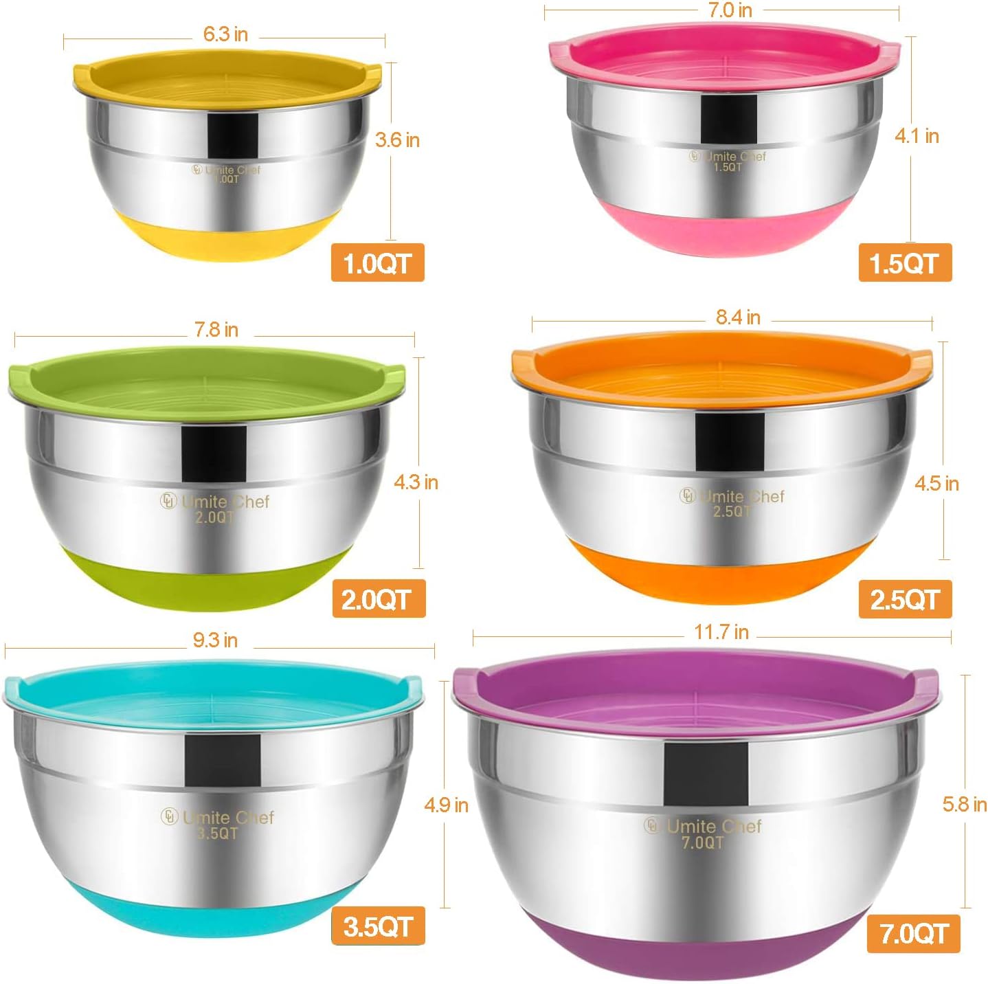 Purilite Select Stainless Steel Mixing Bowl Set