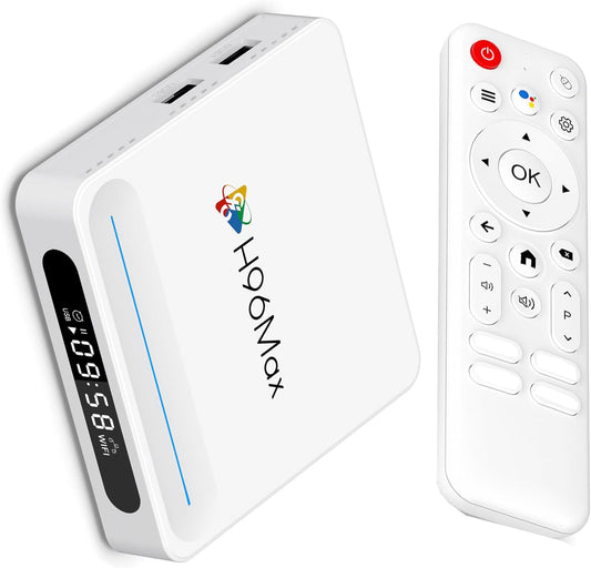 Android TV Box 14.0 4GB RAM 128GB ROM Dual-WiFi 6.0 H96 Max H618 Plus Android Box with 3D 8K BT 5.4 USB Ultra HD - PuriLite