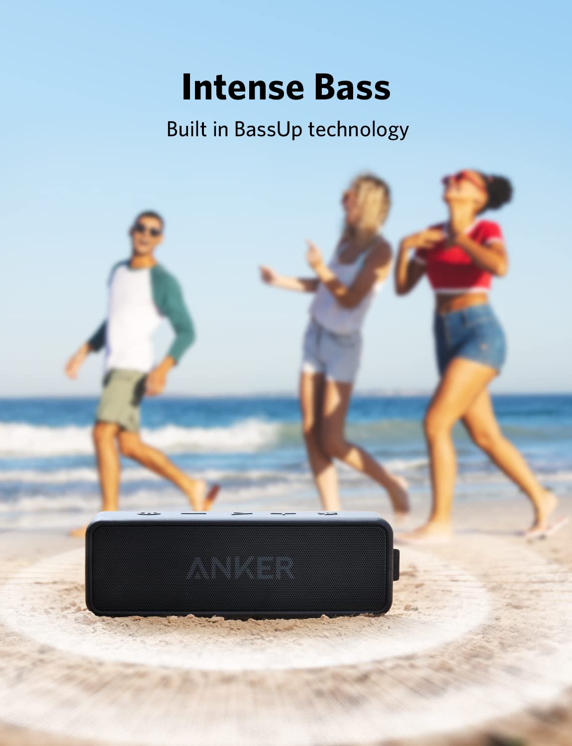 Anker SoundCore 2 Portable Bluetooth Speaker with Better Bass, 24-Hour Playtime, 66ft Bluetooth Range, IPX7 Water Resistance & Built-in Mic, Dual-Driver Wireless Speaker (Red)