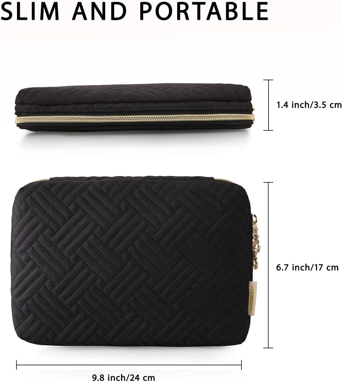 BAGSMART Electronic Organizer, Travel Cable Organizer Double Layer Electronics Accessories Cases Portable for Tablet 7.9", USB Drive, Cords, Black