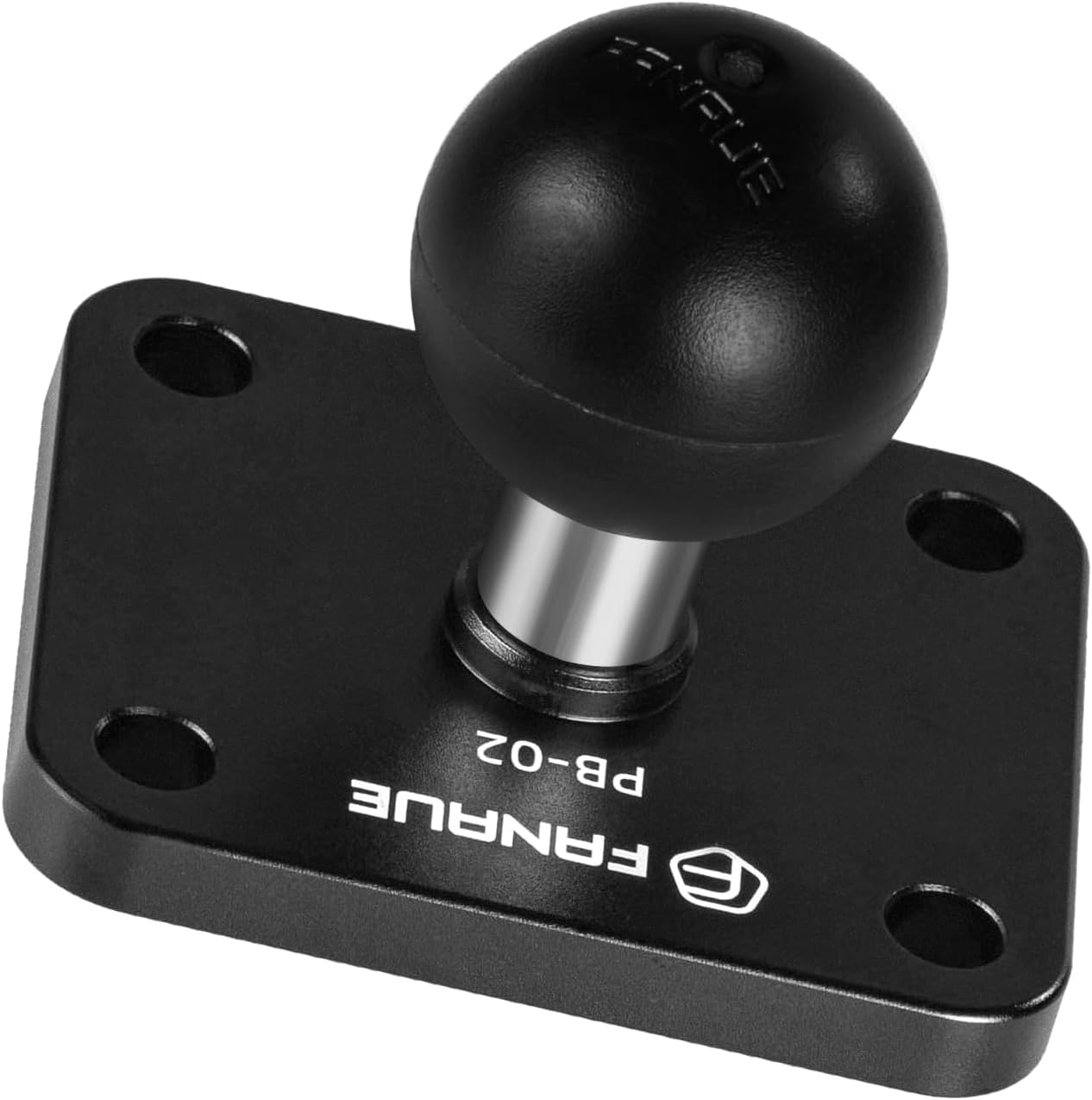 FANAUE Aluminum1'' Ball Mount Base with 4-Hole AMPS Square Plate & 1" Ball Adapter Compatible RAM Mount B Size Double Socket arm and Bike Motorcycle Phone Holder