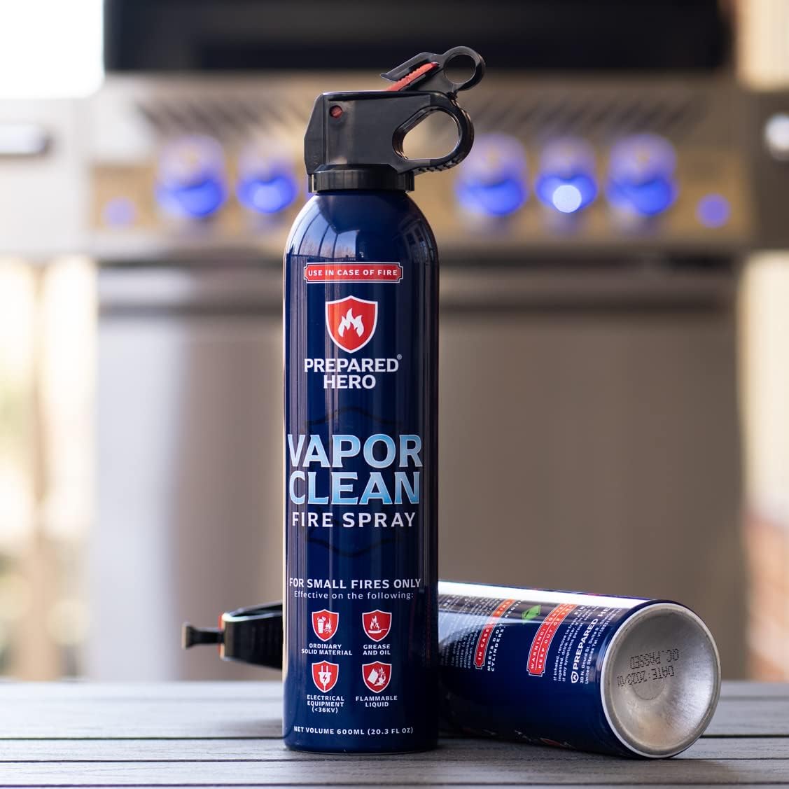 Vapor Clean Fire Spray by Prepared Hero - 8 Pack - Portable Fire Extinguisher for Home, Car, Garage, Kitchen - Works on Electrical, Grease, Battery Fires & More - Compact, Easy to Use