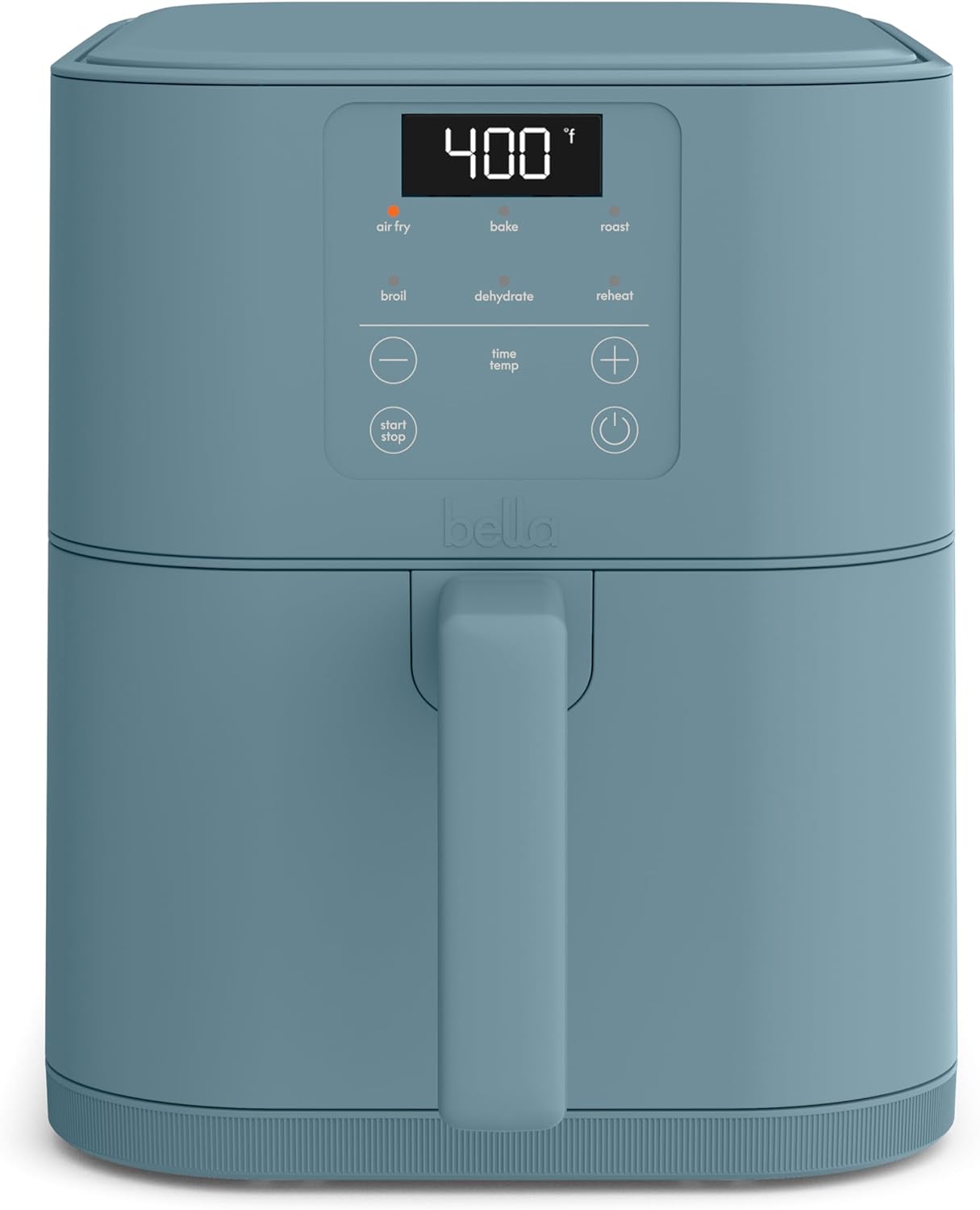 bella 4Qt Slim Air Fryer, Fits-anywhere Kitchenware, EverGood Ceramic Nonstick Coating, Adjustable Temperature, 6 Preset Cooking Options, 60 Min Auto Shutoff w Audible Tone, 3.3lb Capacity, Surf