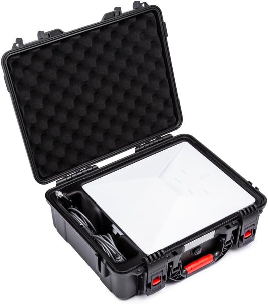 Steinwhale IP67 Waterproof Storage Case for Starlink Mini, Built with Waterproof Seal and Safe Latch System, Protective Hard Case with Foam Padding Keep Dish Safe, Portable for Travel and Outdoor Use