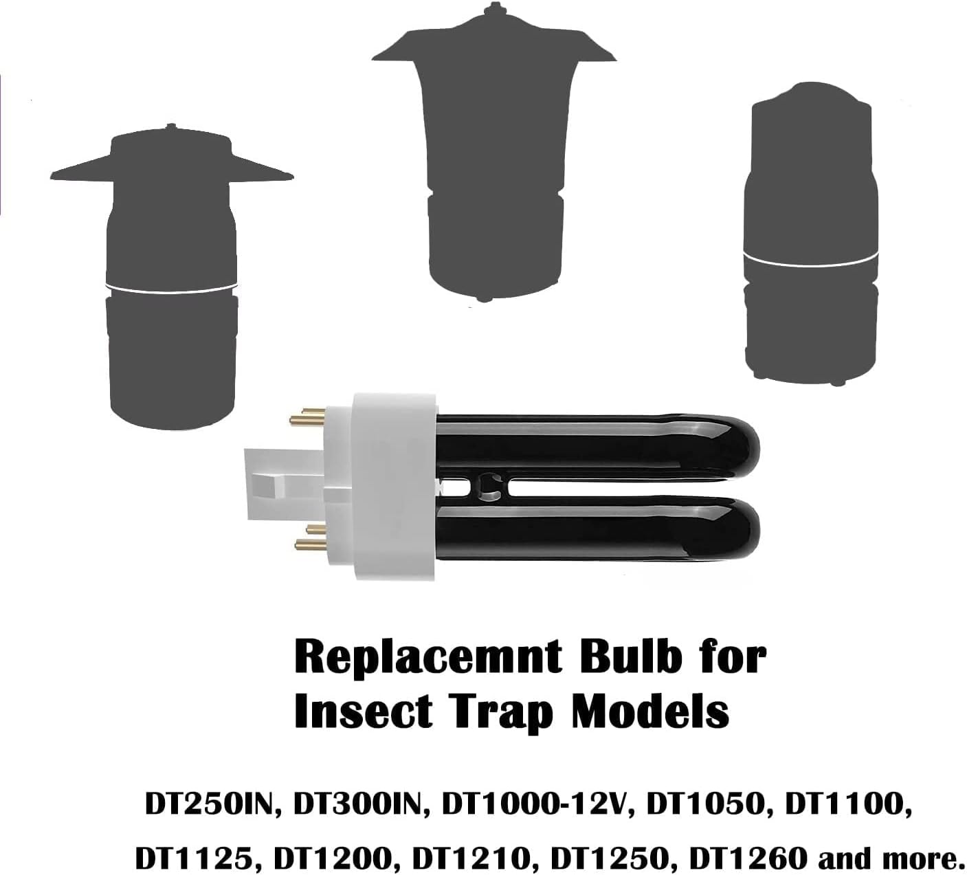 7W 41050 Bug Zapper Replacement Bulbs for DT1050 DT1100 DT1210 DT1250 DT1260, 1/2 Acre Trap Replacement Bulb, UV Light Ultraviolet Mosquito Killer Lamp Light Bulbs (4Pack)